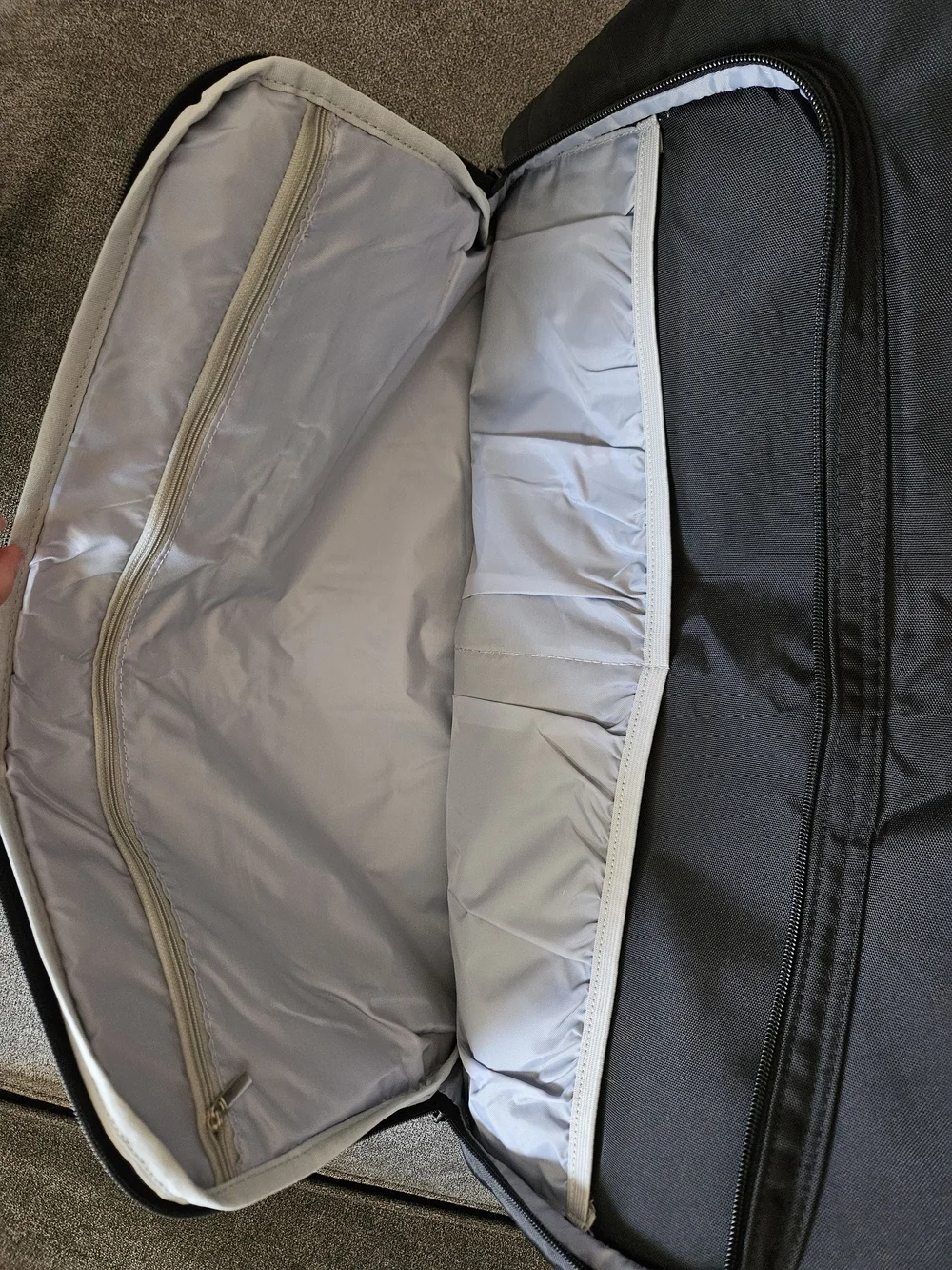 Black Laptop Tote Bag with Brown Handles